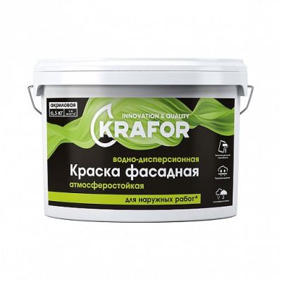 Краска В/Д фасадная 6,5кг (1) Krafor (салат) в Твери