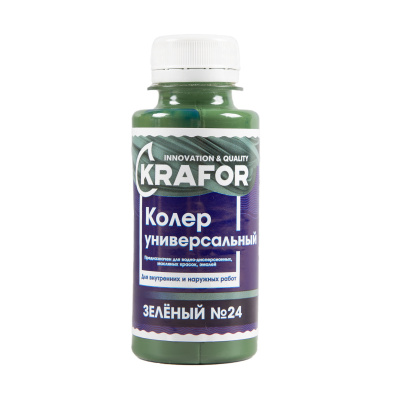 Колер универсальный №24 зеленый 100мл (6/108) "Krafor" в Твери