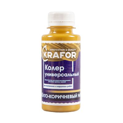 Колер универсальный №3 желто-коричневый 100мл (6/108) "Krafor" в Твери