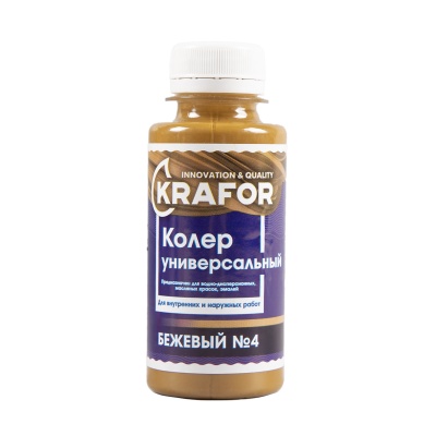 Колер универсальный №4 бежевый 100мл (6/108) "Krafor" в Твери