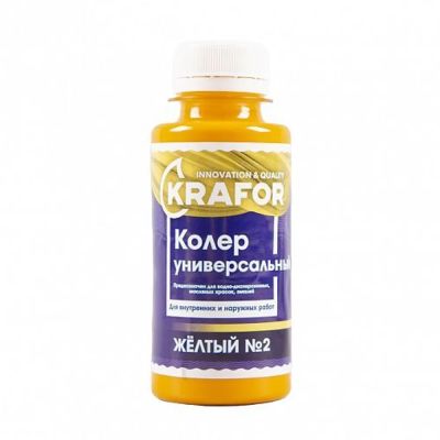 Колер универсальный №2 желтый 100мл (6/108) "Krafor" в Твери