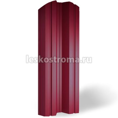 Штакетник М полукруглый 130х1800 оц 0.40 (RAL 3005) в Твери