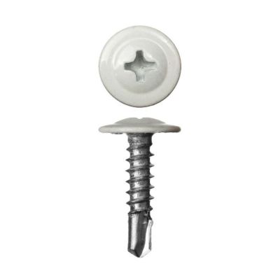 Саморез с прессшайбой сверло 4,2*25 RAL (9003) ярко-белый в Твери